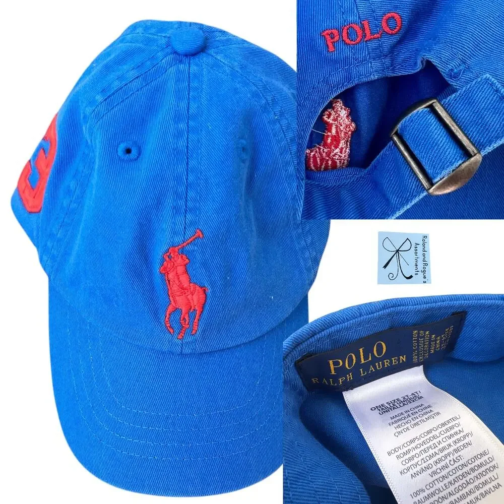 Polo Ralph Lauren 100% Cotton Big Pony 3 Hat Sz One Size Toddler 2T-4T